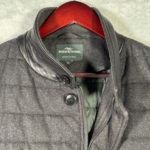 Rodd Gunn Jacket Mens XL Gray Wool Blend Coat Leighton Place Padded Field Puffer - Picture 2 of 10